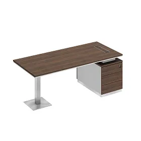 Стол руководителя на опорной тумбе (левый/правый) СИ 104 ДГ БП БП