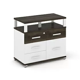 Тумба приставная широкая 4 ящика + 1 распашной фасад с надставкой широкой 836х420х750 - ЭйБиСи-проджект Тумба приставная широкая 4 ящика + 1 распашной фасад с надставкой широкой 836х420х750