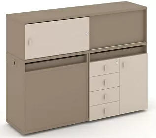 Набор №18. Тумба двойная с надставкой низкой 1500х410х1135