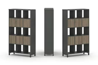 Набор стеллажа двухстороннего, 5 ярусов (Вставка с распашным фасадом-6шт) SN.NSD-531 1121*400*1982