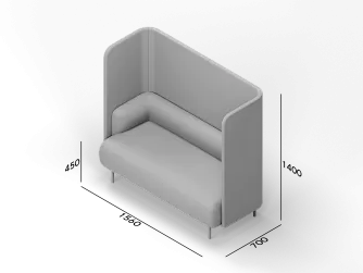 Диван 2-местный высокий Клауд