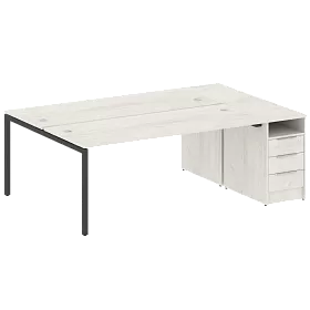 Рабочая станция на П-образном м/к с опорной тумбой 2212*1475*750