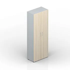 Шкаф для одежды (2 двери, 1 полка+штанга, ручки - алюминий), 800х600х1950 - ЭйБиСи-проджект Шкаф для одежды (2 двери, 1 полка+штанга, ручки - алюминий), 800х600х1950