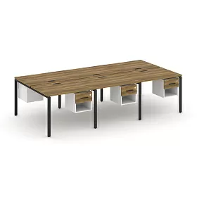 Рабочая станция двухсторонняя с подвесными тумбами на 6 мест 2940х1480х750