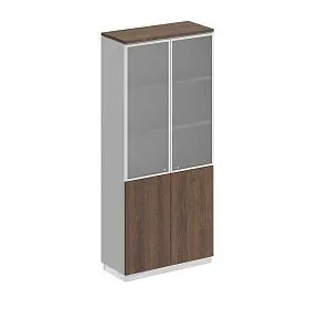 Шкаф для документов со стеклянными дверьми СИ 308 ДГ БП БП/ХР