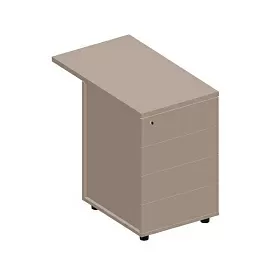 Тумба приставная (4 ящика, без ручек), 460х780х750