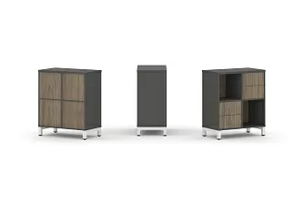 Набор стеллажа одностороннего, 2 яруса (Вставка два ящика - 2шт, Вставка задняя стенка - 2шт) SN.NS-221 754*400*881