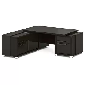 Стол с тумбой и греденцией (с блоком розеток) правый 2070х2016х750  (1600х1000 - столешница)