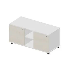 Тумба мобильная сервисная левая (3 секции, стандартные колёсные опоры, без ручек), 1200х530х570