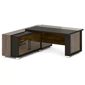 Стол с греденцией (с блоком розеток) правый 1835х2016х750 (1600х1000 - столешница)