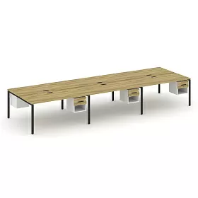 Рабочая станция двухсторонняя с подвесными тумбами на 6 мест 4740х1480х750