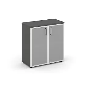 Шкаф низкий широкий (2 низких фасада стекло сатин в раме) SN.STS-303 796*400*833