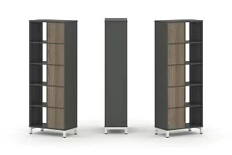 Набор стеллажа двухстороннего, 5 ярусов (Вставка с распашным фасадом-5шт) SN.NSD-521 754*400*1982