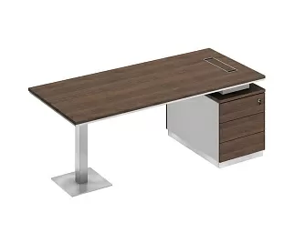 Стол руководителя на опорной тумбе (левый/правый) СИ 104 ДГ БП БП