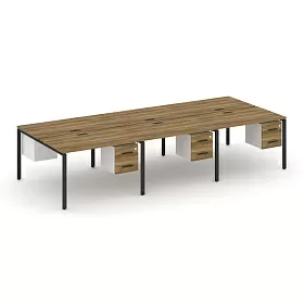 Рабочая станция двухсторонняя с подвесными тумбами на 6 мест 3540х1480х750