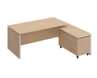 Стол руководителя с брифинг приставкой боковой правой МЕ 139