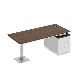 Стол руководителя на опорной тумбе (левый/правый) СИ 104 ДГ БП БП