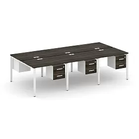 Рабочая станция двухсторонняя с подвесными тумбами на 6 мест 2940х1480х750