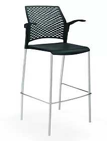 Стул на 4 ногах барный с подлокотниками