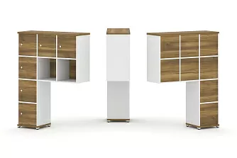 Надставка высокая + (Задняя стенка 8шт.) + (Распашной фасад - 6шт.) 1099х350х1486