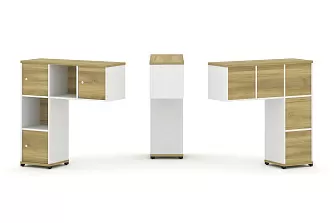 Надставка низкая + (Задняя стенка - 5шт.) + (Распашной фасад - 3шт.) 1099х365х1130