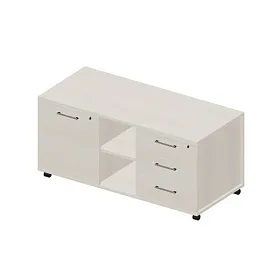 Тумба мобильная сервисная правая (3 секции, стандартные колёсные опоры, ручки - хром), 1200х530х570 - ЭйБиСи-проджект Тумба мобильная сервисная правая (3 секции, стандартные колёсные опоры, ручки - хром), 1200х530х570