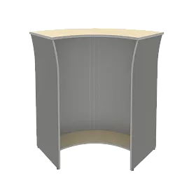 Стойка-ресепшн угловая радиусный элемент - ролета 950х950х1150