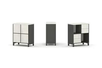 Набор стеллажа одностороннего, 2 яруса (Вставка два ящика - 2шт, Вставка задняя стенка - 2шт) SN.NS-221 754*400*881