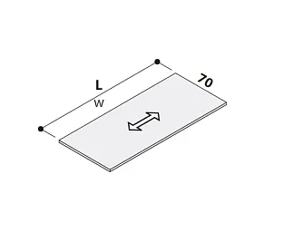 Топ для стола 70см  1400x700x25