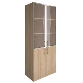 Шкаф высокий комбинированный со стеклом в алюминиевой раме 800х450х1987 - ЭйБиСи-проджект Шкаф высокий комбинированный со стеклом в алюминиевой раме 800х450х1987