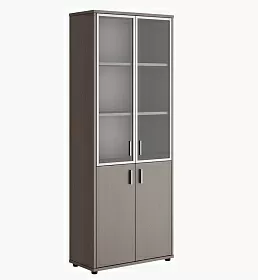 Шкаф для бумаг со стеклом с алюминиевой рамой 776х360х1994