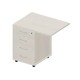 Тумба приставная (4 ящика, ручки - алюминий), 800х600х750 - ЭйБиСи-проджект Тумба приставная (4 ящика, ручки - алюминий), 800х600х750