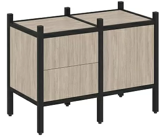 Комплект наборного стеллажа прямой 862х446х636