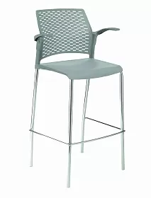 Стул на 4 ногах барный с подлокотниками