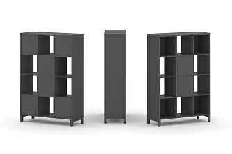 Набор стеллажа одностороннего, 4 яруса (Вставка с распашным фасадом-2шт, Вставка задняя стенка - 4шт) SN.NS-431 1121*400*1615