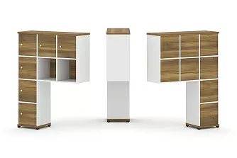 Надставка высокая + (Задняя стенка 8шт.) + (Распашной фасад - 6шт.) 1099х350х1486