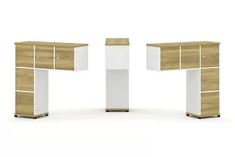 Надставка низкая + (Задняя стенка - 5шт.) + (Блок 2 ящика - 2шт.) + (Распашной фасад - 3шт.) 1099х365х1130