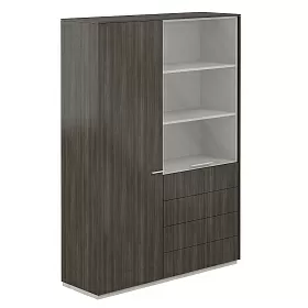 Шкаф для одежды 600 + ккаф высокий 800  с прозр. стеклом 1424х450х1976 - ЭйБиСи-проджект Шкаф для одежды 600 + ккаф высокий 800  с прозр. стеклом 1424х450х1976