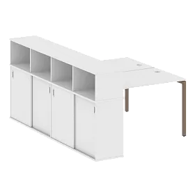 Рабочая станция на П-образном м/к с опорным шкафом-купе 1610*2332*1098 - ЭйБиСи-проджект Рабочая станция на П-образном м/к с опорным шкафом-купе 1610*2332*1098