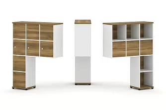 Надставка высокая + (Задняя стенка 8шт.) + (Распашной фасад - 3шт.) 1099х350х1486