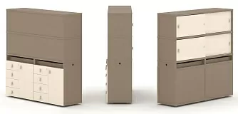 Набор №5. Тумба двойная с надставкой высокой 1500х410х1520