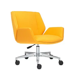 Кресло Овертайм арт. D80 низкая спинка, крестовина на колесах, спинка обитая