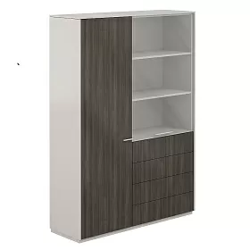 Шкаф высокий + шкаф высокий со стеклом прозр., 4 ящ. 1624х450х1976 - ЭйБиСи-проджект Шкаф высокий + шкаф высокий со стеклом прозр., 4 ящ. 1624х450х1976