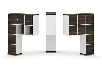 Надставка высокая + (Задняя стенка 8шт.) + (Распашной фасад - 6шт.) 1099х350х1486