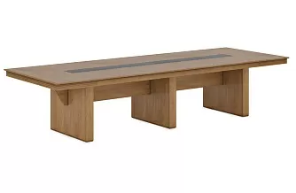 Стол для переговоров (столешница под кожаную вставку*) 3440х1240х750 - ЭйБиСи-проджект Стол для переговоров (столешница под кожаную вставку*) 3440х1240х750