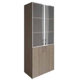 Шкаф высокий комбинированный со стеклом в алюминиевой раме 800х450х1987 - ЭйБиСи-проджект Шкаф высокий комбинированный со стеклом в алюминиевой раме 800х450х1987