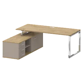 Стол руководителя с опорной греденцией левый 2000х1800х753