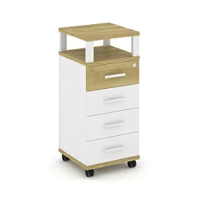 Тумба мобильная  4 ящика с надставкой 420х420х949