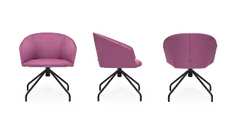 Кресло Чарли D80P BL на паукообразных черных опорах