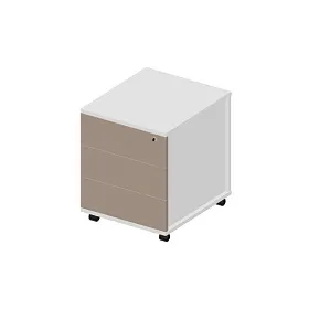 Тумба мобильная (3 ящика, усиленные колёсные опоры, без ручек), 460х530х570